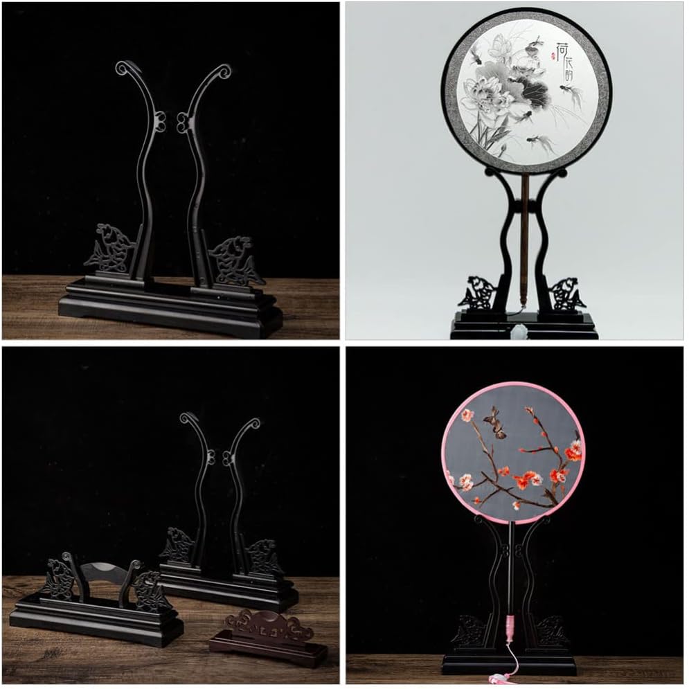 Chinese Style Folding Fan Stand Display Holder for Traditional Fans Easy to Assemble Fan Rack Decor and Present Choice