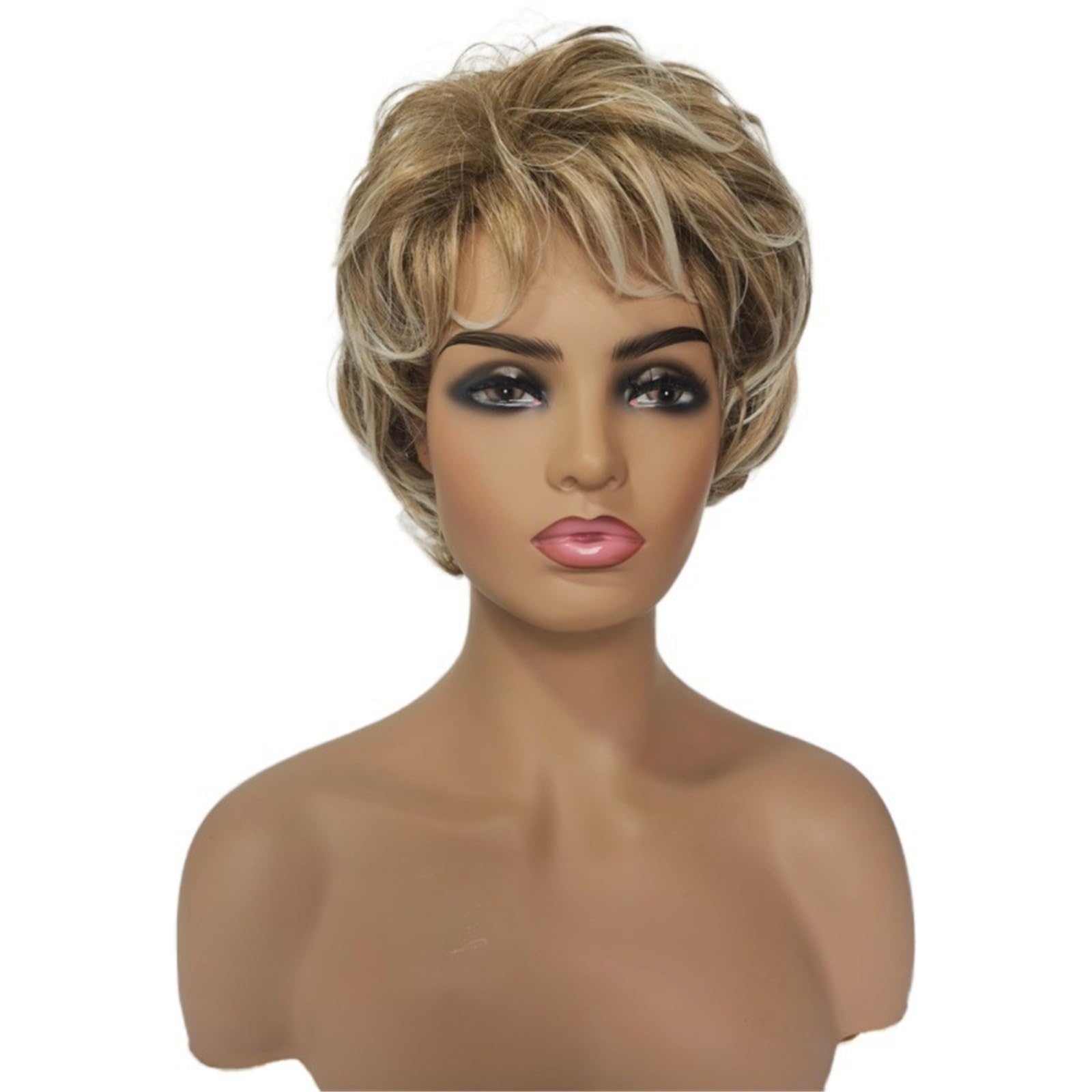 Libangrong-888 Women's One Color Wigs Gradient Short Curly Wig For With Small Hair Natural Wig
