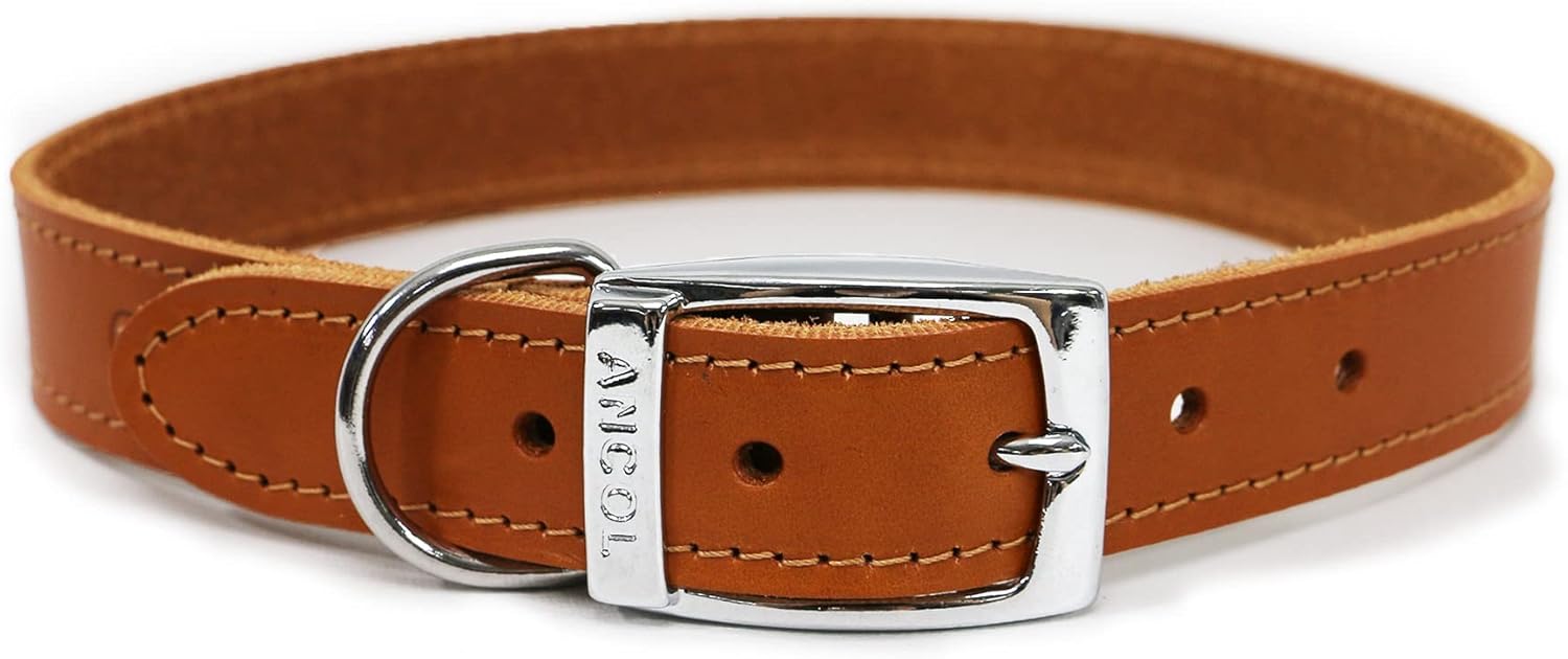 Ancol Heritage Leather Collar Red 55-63cm Size 8