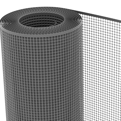 TENAX Filet en Plastique Quadra 10 Anthracite 1,00x30 m, Filet de Protection Multi-Usages pour Balcons, Terrasses, Portails et Clôtures