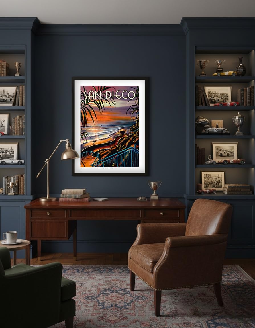 Amazon.com: San Diego - California Sunset - Vintage Travel Poster