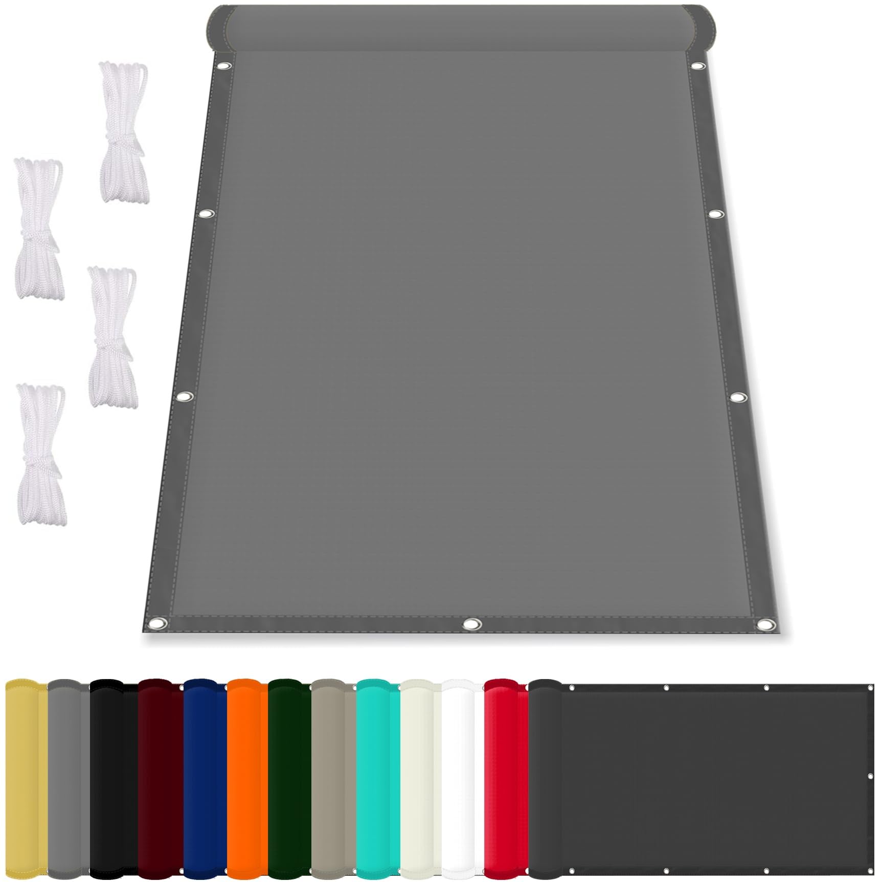 Filet d'ombrage 250x250 cm gris clair imperméable pour terrasse