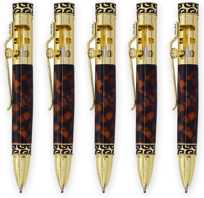 AS-BP331#5-G, DIYKITSMALL, Gold mini stick shift pen kit with reverse gear, Woodturning Kit (5 pack)
