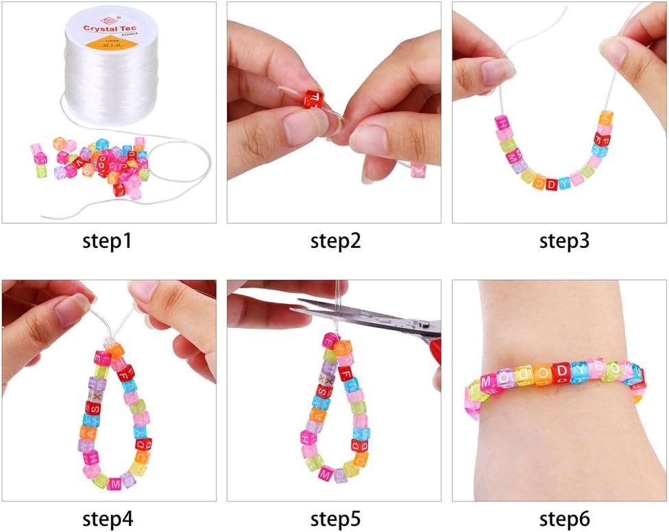 CCINEE 1mm Elastic Stretch Transparent String Cord for Jewelry Making Bracelet Beading Thread 100m/Roll