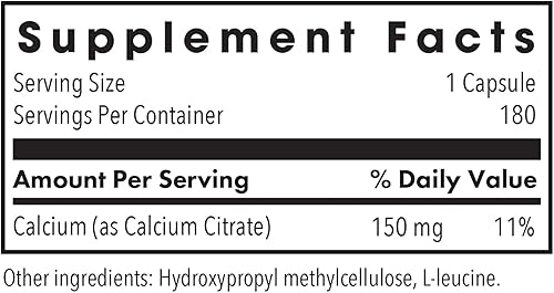 Miniatura 2 de Nutricology Calcium Citrate - Pure Calcium, Bone Strength, Well-Absorbed, 150mg Supplement, Vegetarian Capsules - 180 Count