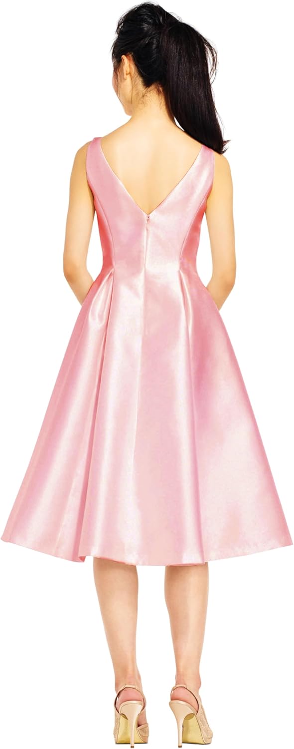 Adrianna Papell Women's Sleeveless Tea Length Dress, Ivory, 18