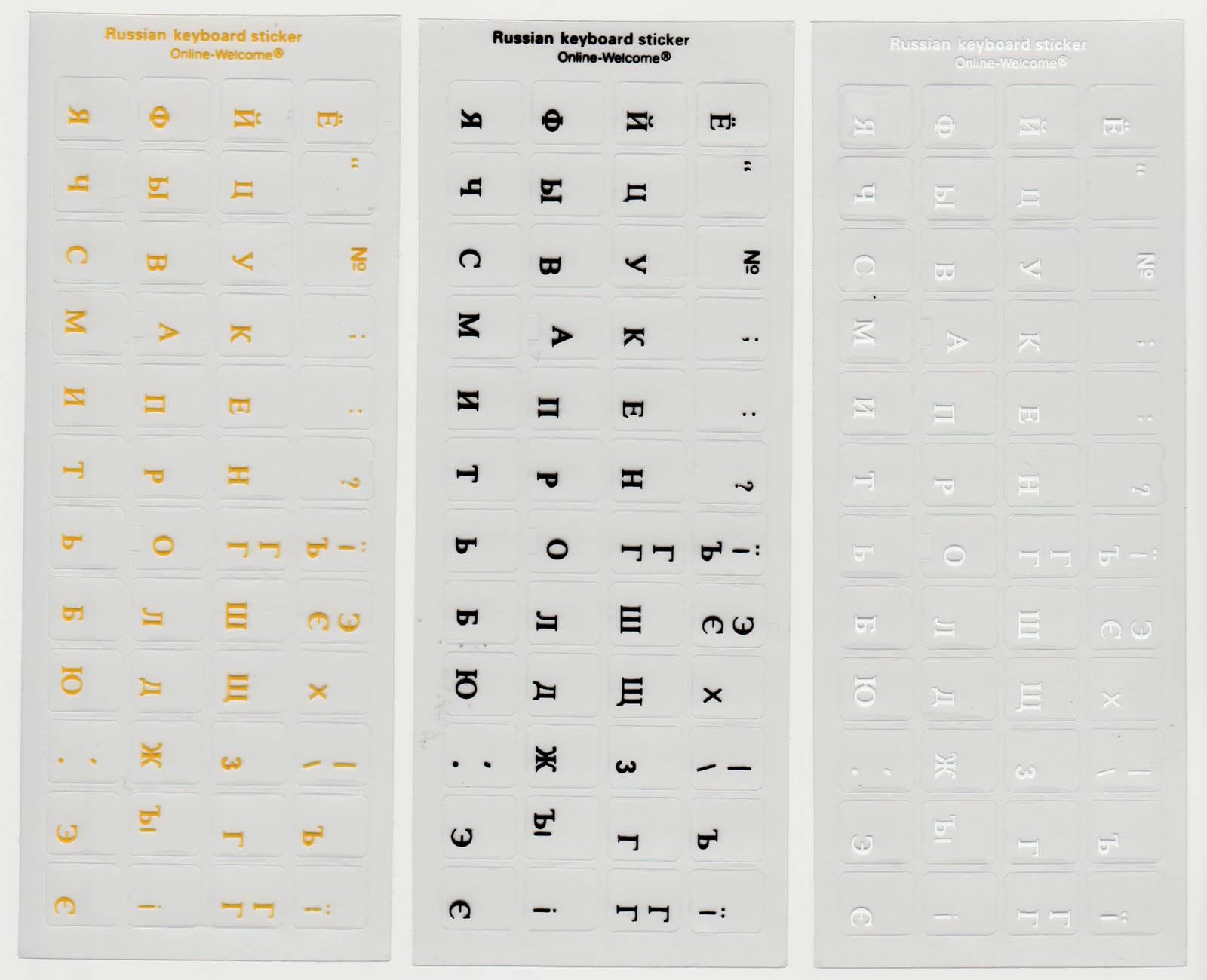 Lettres russes autocollantes de clavier pour étudier et travailler à la maison