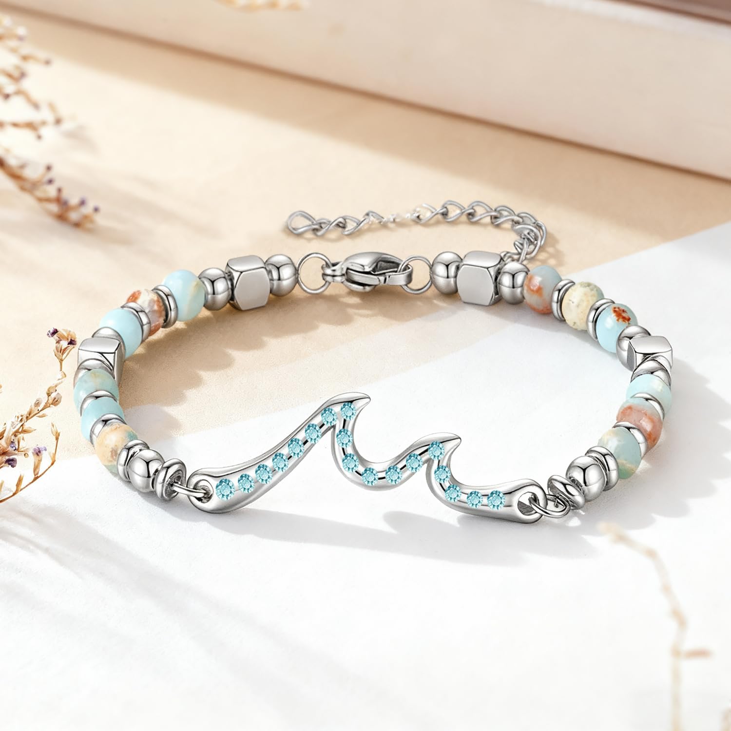 Wave of Life Inspirational Gifts for Women Bracelet with Gift Box & Card, Encouragement, Sympathy, Healing Jewelry for Her, Sister, Friend, Coworker - Image 4