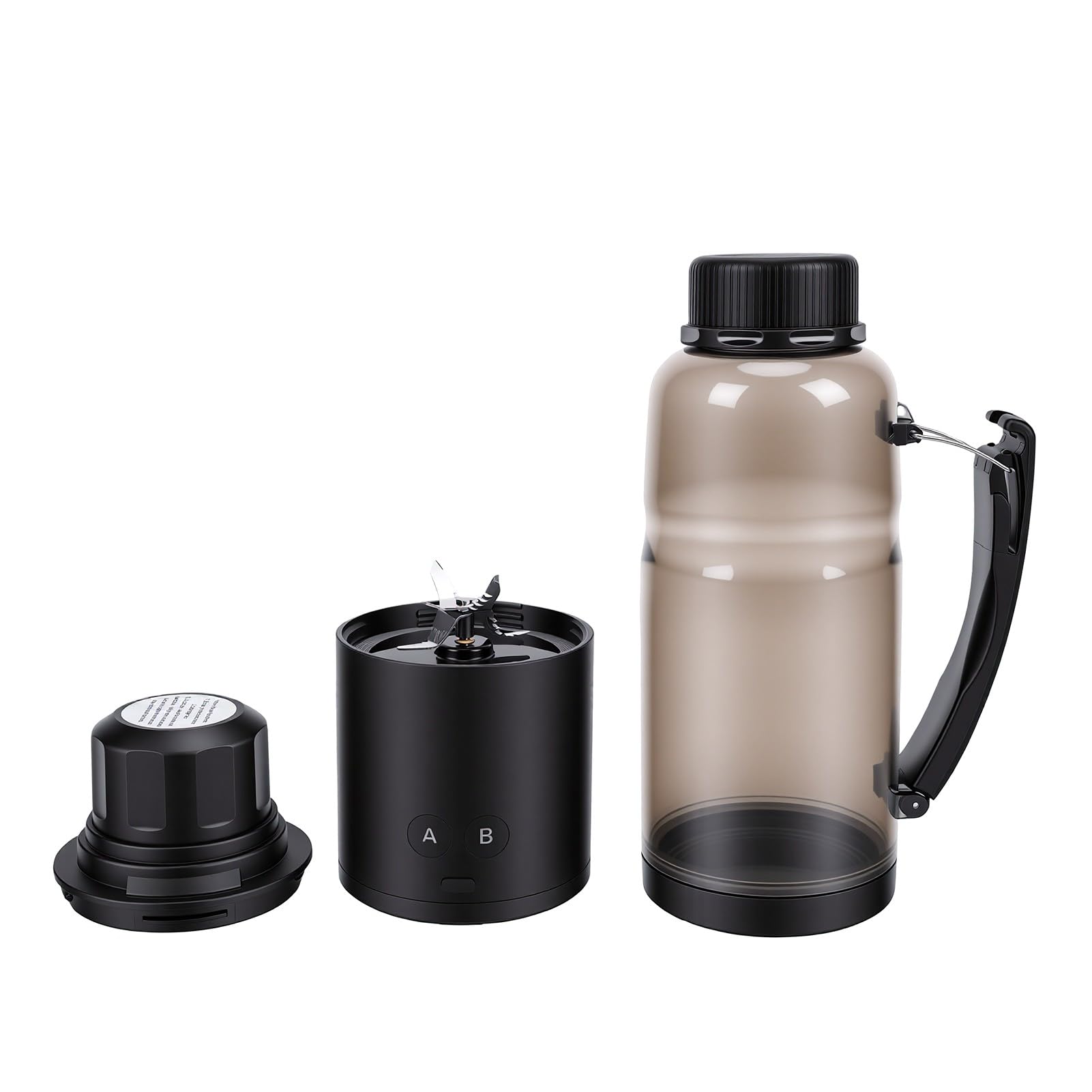 PUSOKEI Licuadora Portátil Vaso 600ml Recargable USB para Batidos (BLACK)