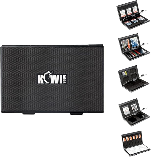 KIWIFOTOS Metal Memory Card Case Carrying Holder Storage for SD MicroSD CF XQD CFexpress Type-B CFexpress Type-A Cards with 5 Exchangeable Soft EVA Foam Inserts
