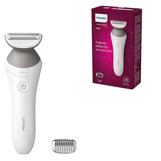 Descubre la Innovadora Depiladora Philips para una Piel Suave PHILIPS Lady Shaver Series 6000 BRL126/00 - Máquina de afeitar inalámbrica con uso en seco y húmedo, color blanco