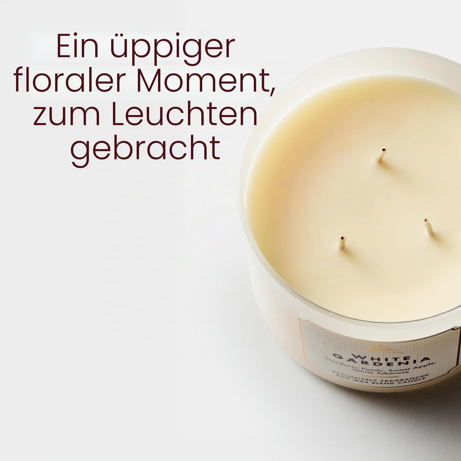 Bath and Body Works White Barn Kerze mit 3 Dochten, mit ätherischen Ölen, 411 ml, Duft 2021 Kerne, White Gardenia