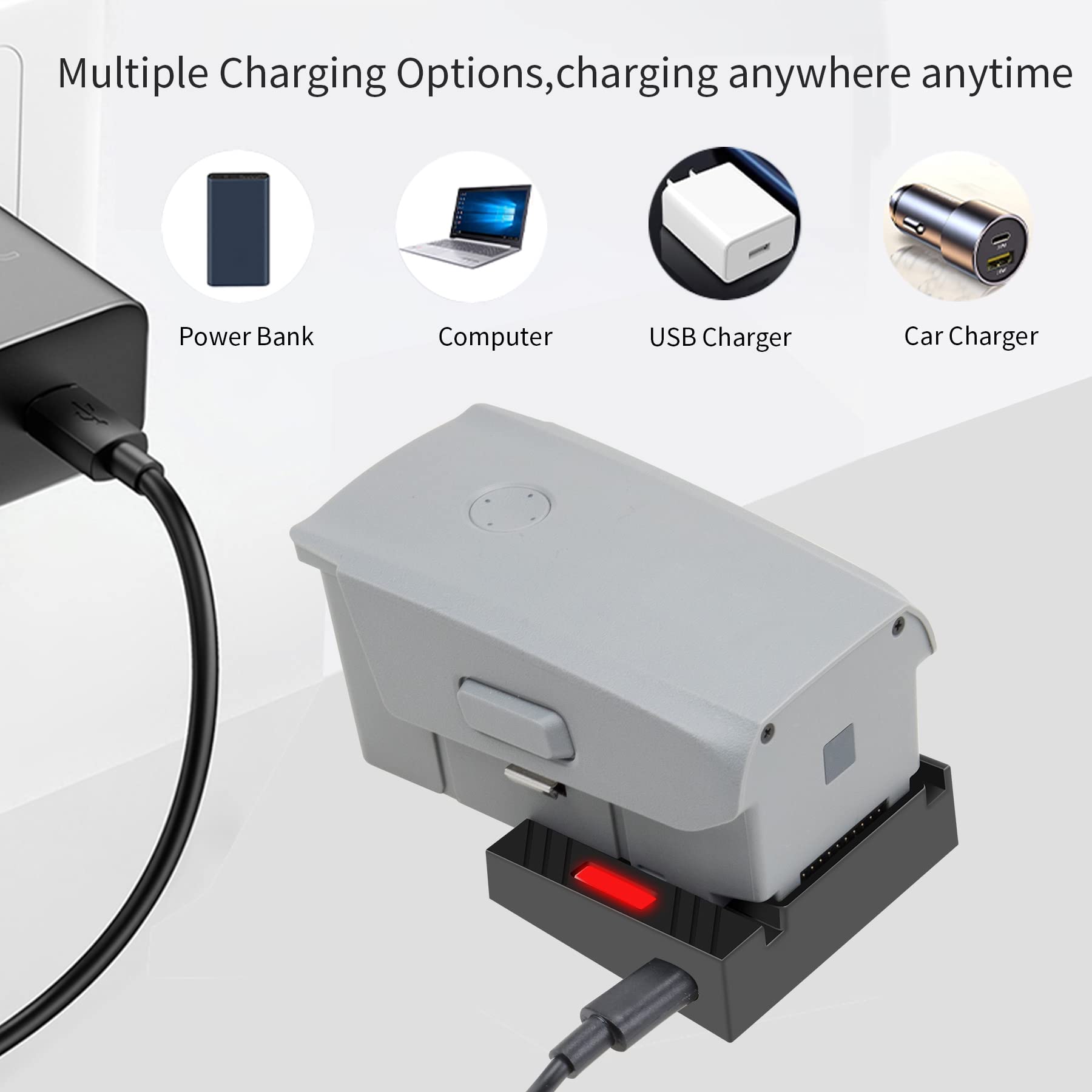 Chargeur USB Type-C QC 3.0 pour DJI Mavic Air 2S Air 2 Charge Rapide avec Indicateur Accessoire Drone