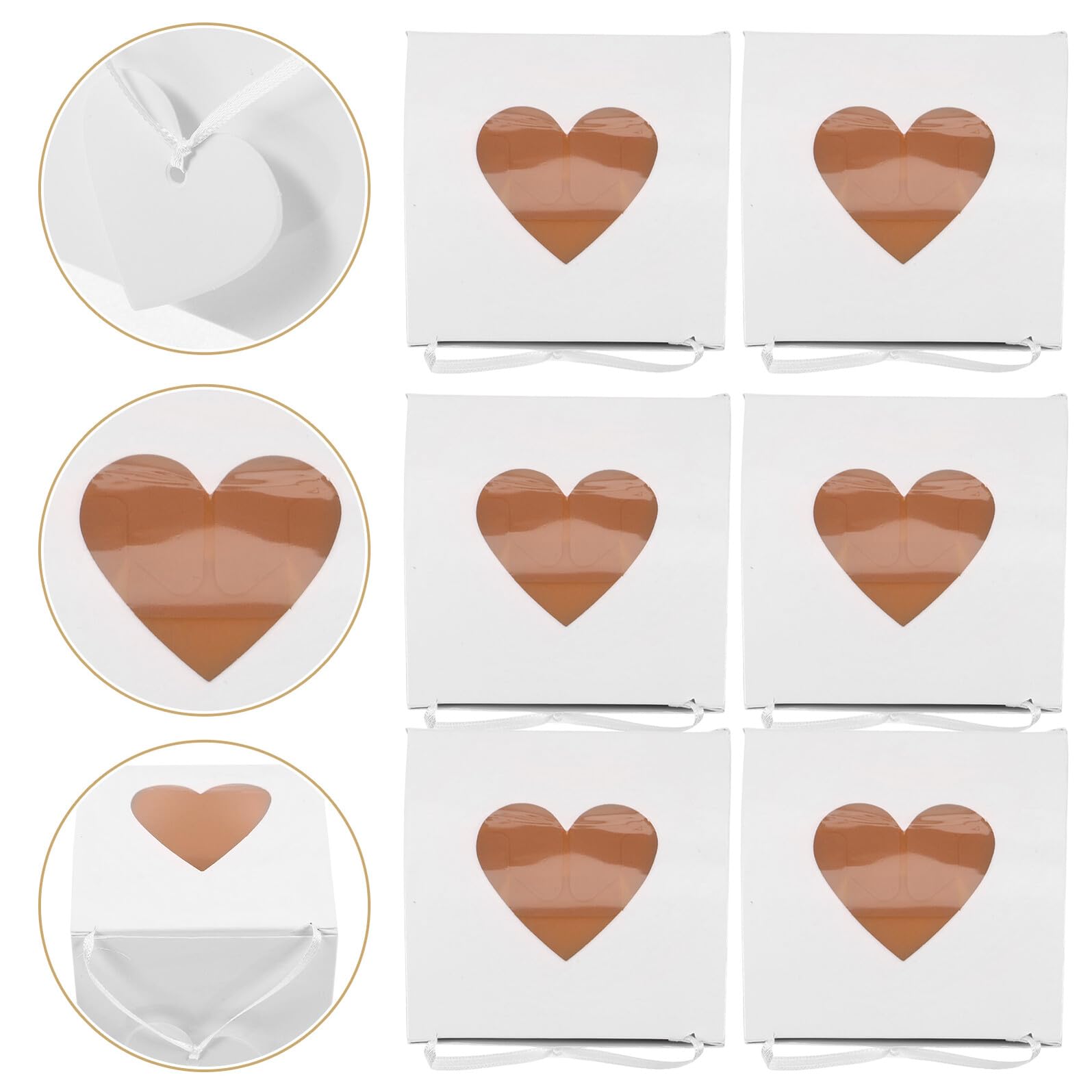 LOORGVEL 50 Cajas de Papel para Dulces Ventana Corazón Caja para Regalos de Boda Embalaje para Fiesta Tamaño Mediano Adecuado para Obsequios y Detalles de Invitados