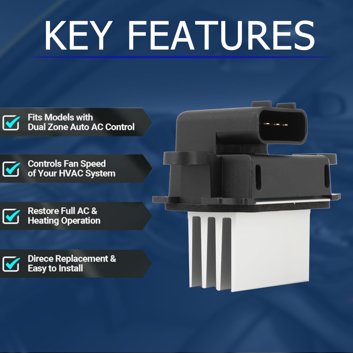 HVAC Blower Motor Resistor Module - Compatible With Ford F150, Expedition, Lincoln Navigator