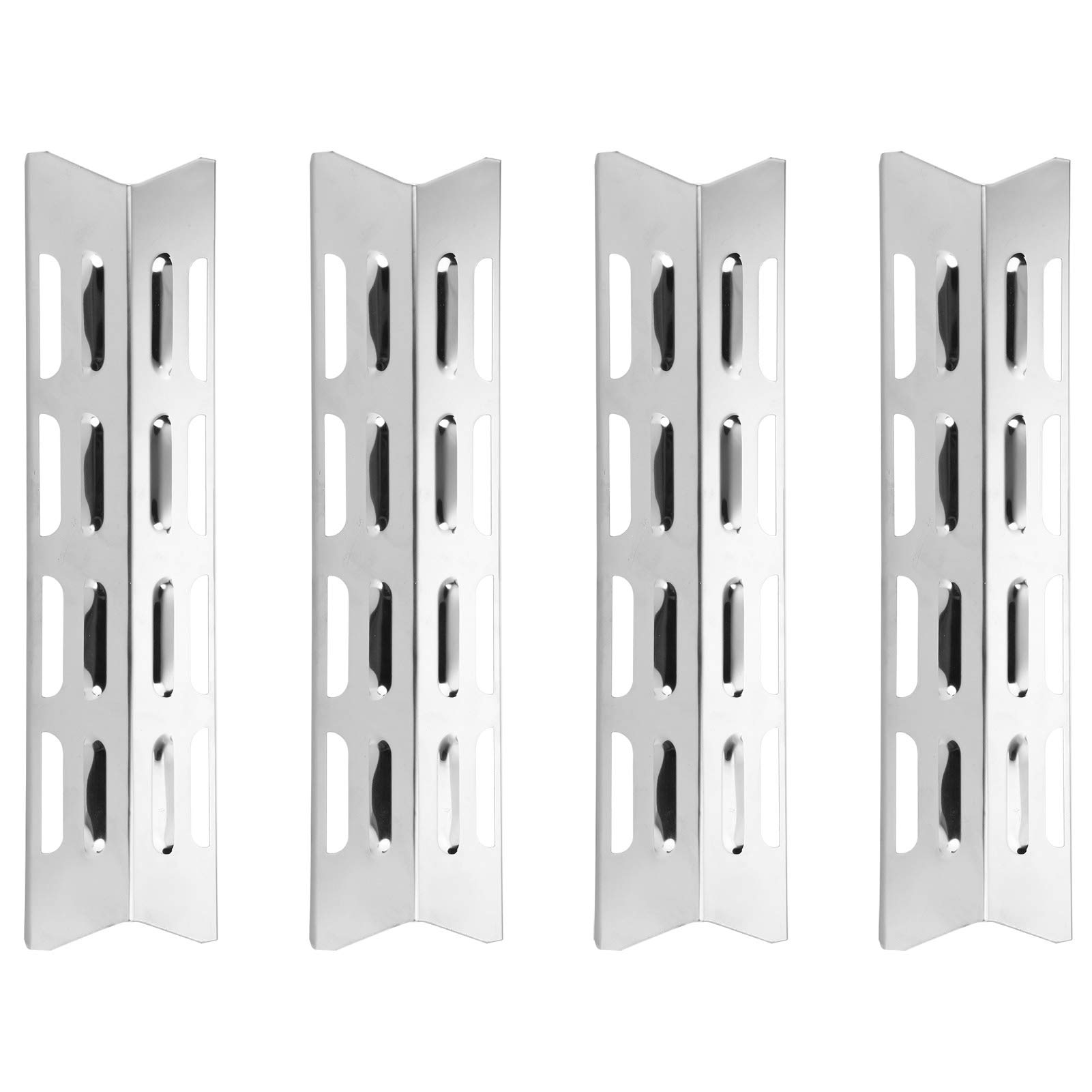 4 Piezas Repuesto Barbacoa de Gas, 40.9 * 10 cm Placa de Calor Barbacoa Gas Difusor de Calor Barbacoa Campingaz de Acero Inoxidable, para Placa Calor Barbacoa Gas, Piezas de Repuesto, Plata