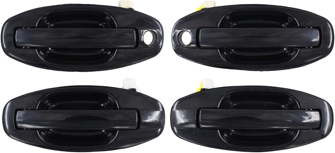 NewYall Black Exterior Door Handles Set for Hyundai Santa Fe 2001-2006 Front Rear Left Driver and Right Passenger Side 82650-26000 82660-26000 83650-26000 83660-26000