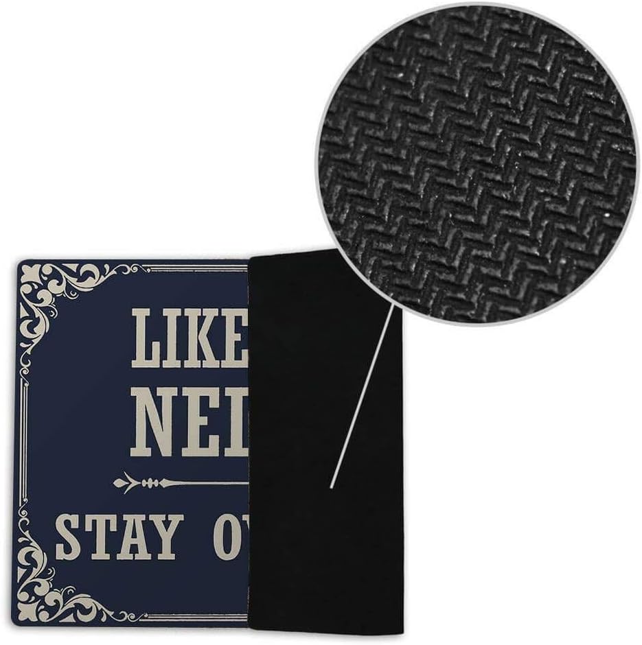 Funny Door Mat Non-Slip Back Rubber Entry Way Doormat Outside | Like A Good Neighbor Stay Over There | Standard Outdoor Welcome Mat | Home Indoor | Non-Woven Fabric 18 Inch x 30 Inch