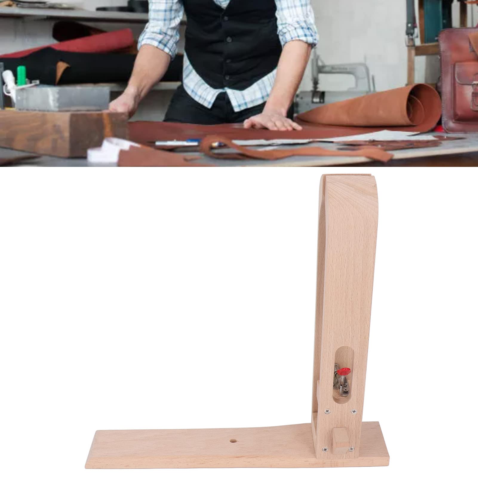 Pony Per Cucire Pelle - Strumento Regolabile In Legno E Metallo, Gira A 360° - Foto 2