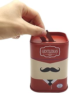 Safety Razor Blade Disposal Case, Used Double Edge Razor Blade Disposal Container, Gentleman Style Detachable Razor Blade Bank with Red Beard Pattern for Salon and Barber Shop