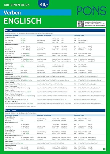 PONS Verben auf einen Blick Englisch (PONS Auf einen Blick)