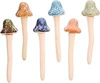 Vista 1 de Tofficu Decoración al aire libre, 6 piezas de cerámica de hongos de jardín, estacas, estatua de hongos para patio, césped, decoración de macetas al