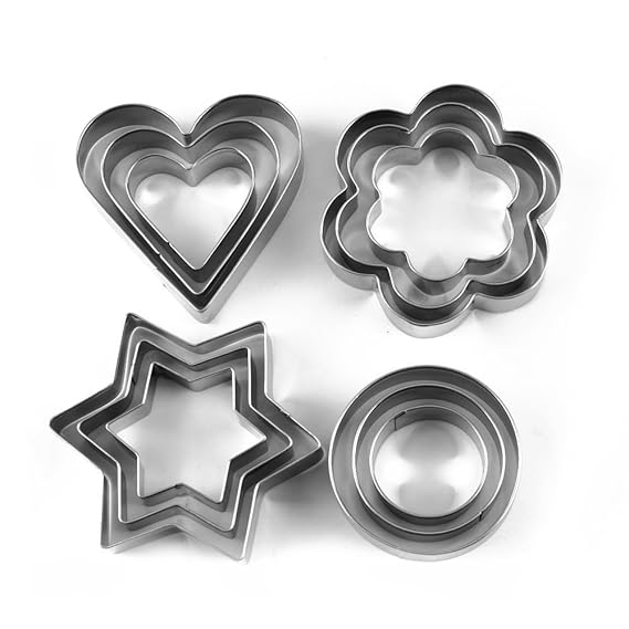 Grizzly Cookie Cutter Stainless Steel Cookie Cutter With 4Shape, 12 Pieces