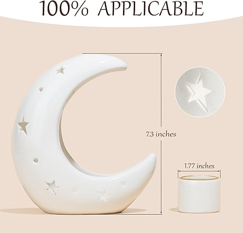 Miniatura 5 de ZenBless Luna Versátil Portacebo Cerámico con Reflujo en Forma de Cascada y Quemador, para Quemar Salvia, Palo Santo, Cono de Reflujo y Vela,