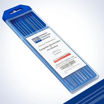 Midwest Tungsten Service TIG Welding Tungsten Electrodes 10-Pack Red - 2% Thoriated WT20/EWTh-2, 0.040"