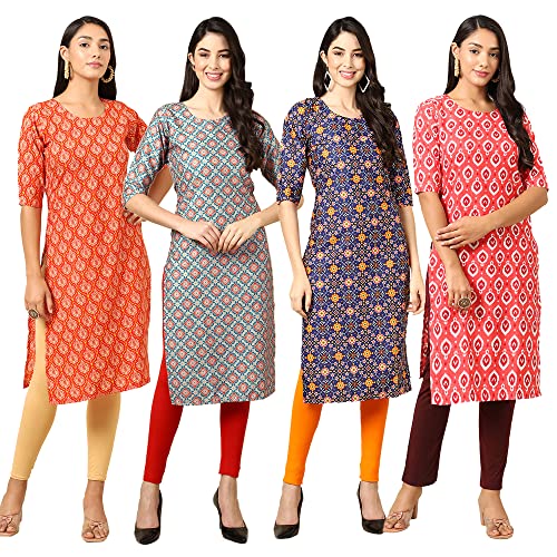 Image of Pinkmint Women's Crepe Digital Print Straight Kurta (RM-348-370-360-366)