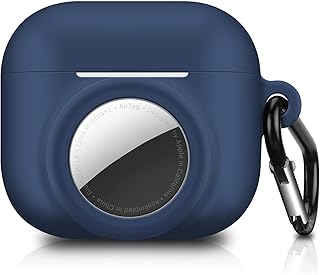 Vunake for AirPods 3rd Generation Case with AirTag Holder AirPods 3 Case with Keychain for Women Men Support Wireless Charging Soft Silicone Shockproof Protective Case Cover for AirPod 3rd Gen