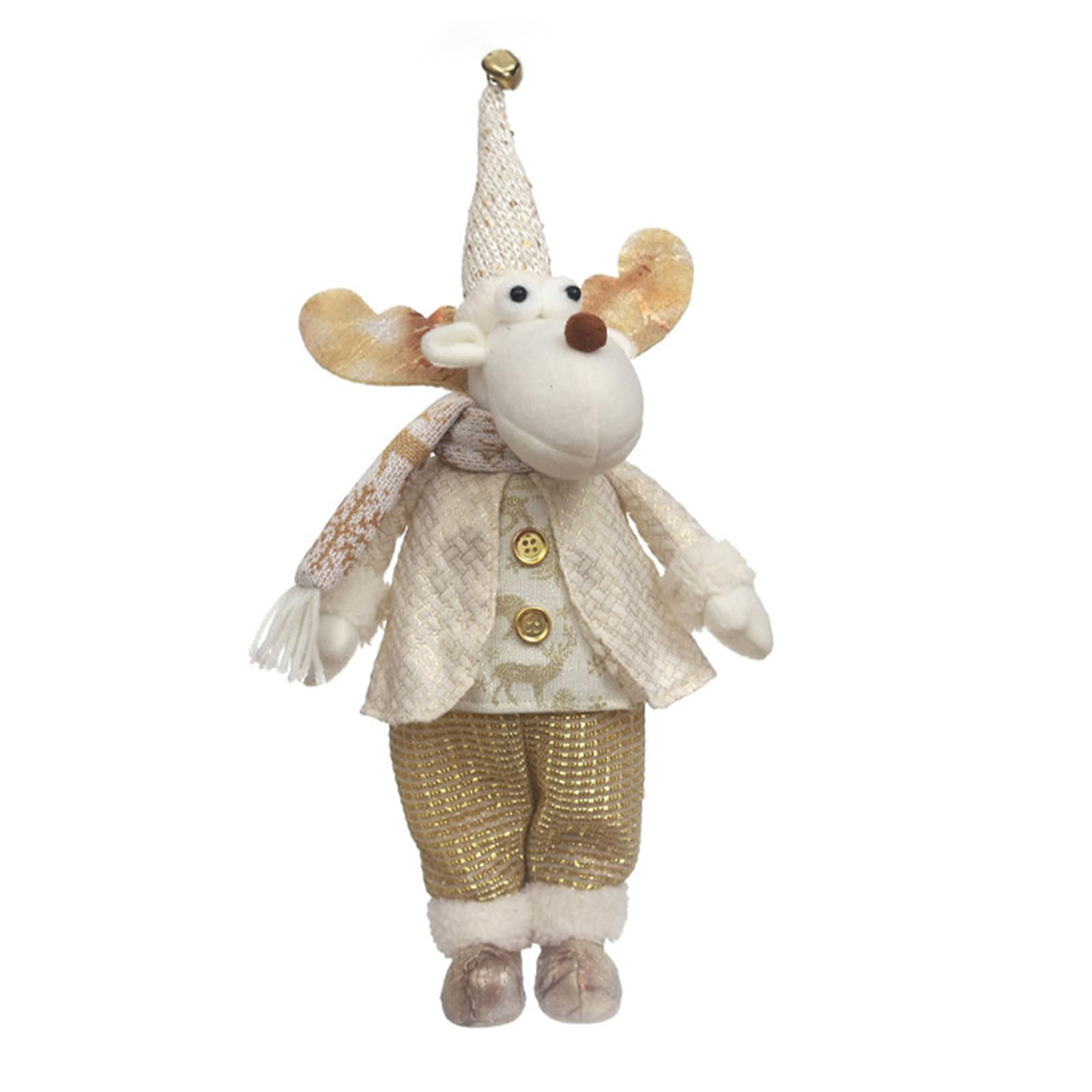 Tsophreniq Santa Snowman Elk Christmas Doll Ornament Decorative Plush Figurine with Battery Powered Lights Indoor Decoration