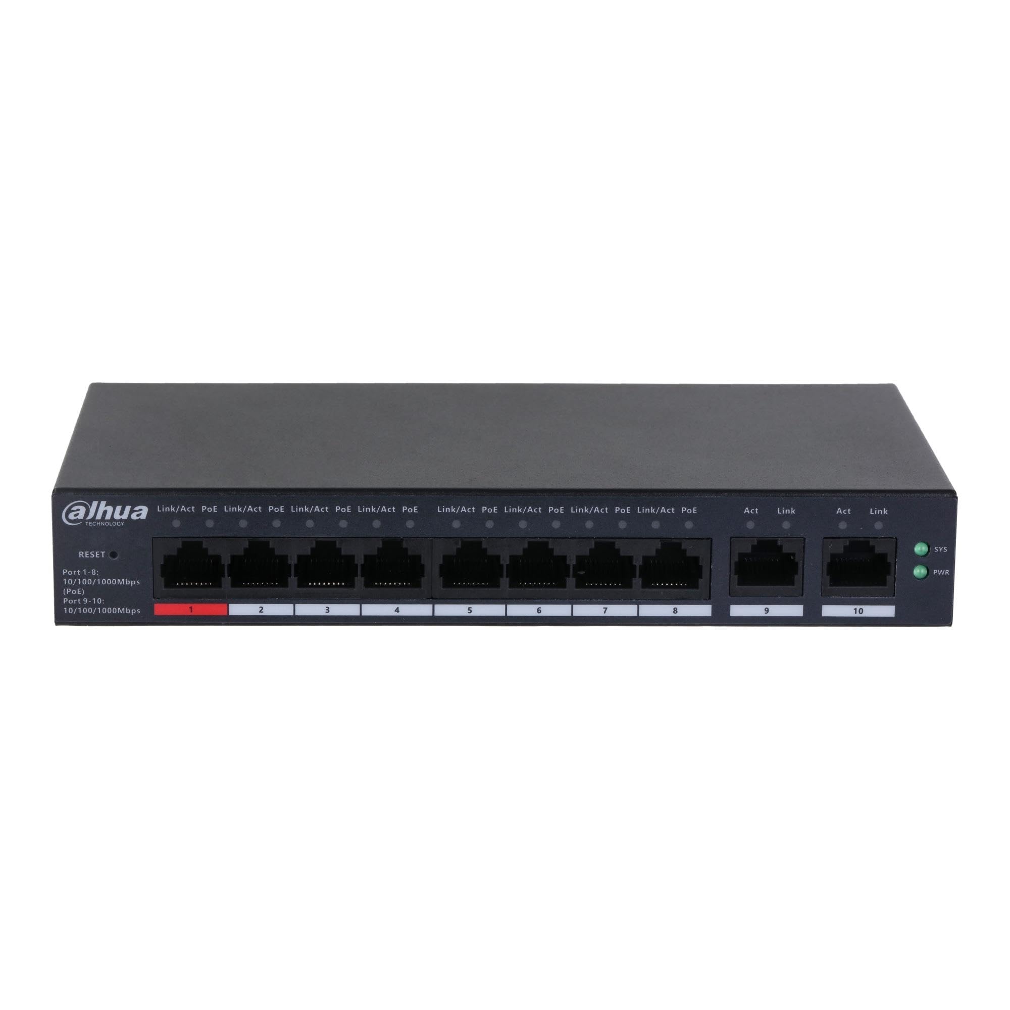 SWITCH CLOUD DAHUA DH-CS4010-8GT-110 GIGABIT SWITCH WITH 8-PORT POE
