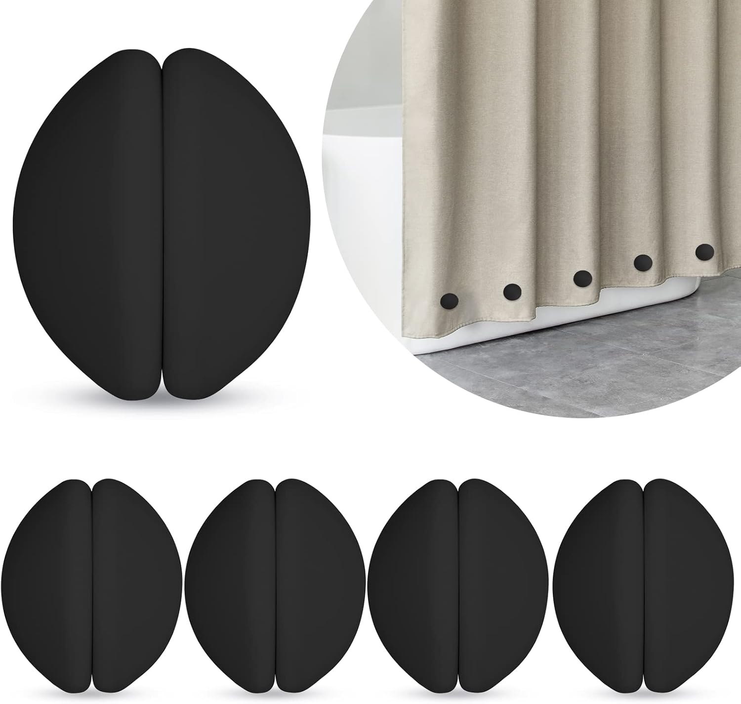 ZARCKER Shower Curtain Weights, Silicone Coated Strong