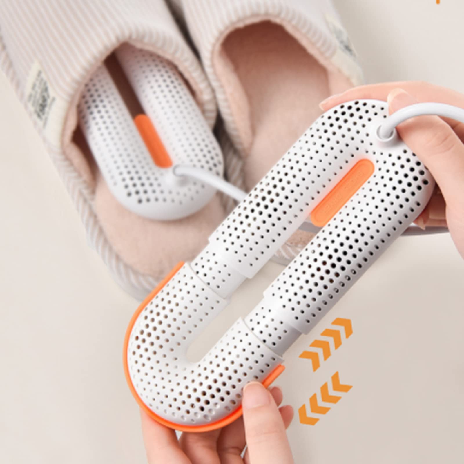 Asciugascarpe, con Timer Scaldapiedi Portatile per Scarpe, Scarponi da Sci, Guanti, Calzini in Inverno/Giorni di Pioggia,Bianco