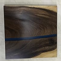 Vista 68 de Mesa de epoxi transparente, mesa de sofá con forma cuadrada, mesa auxiliar de resina de madera, mesa de centro de madera con borde natural para sala