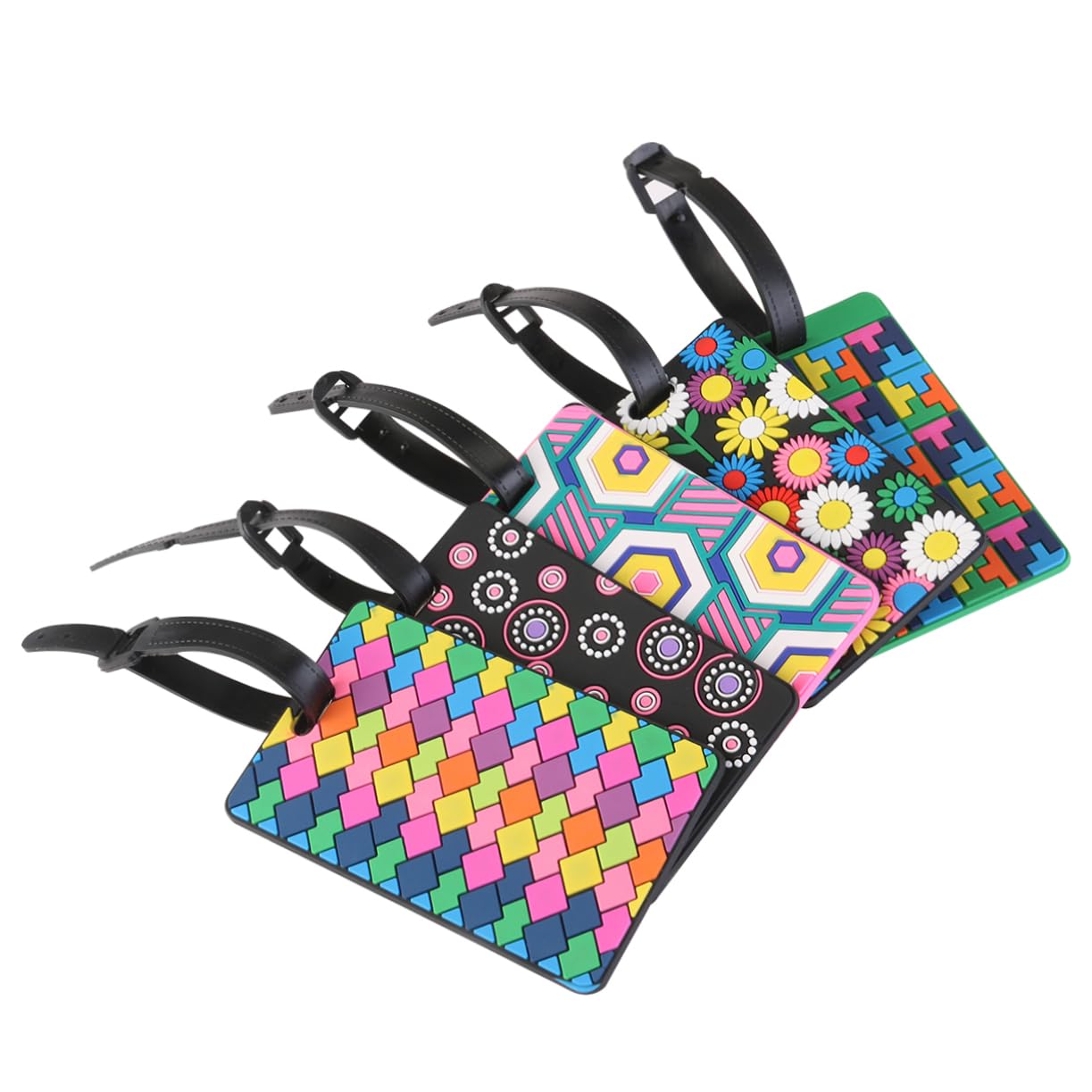 PACKOVE 2 Set Di Porta Etichette Per Bagagli Da Viaggio Etichette Personalizzate Per Valigie Etichette Robuste in Silicone Per Bagagli 5 Pezzi*2