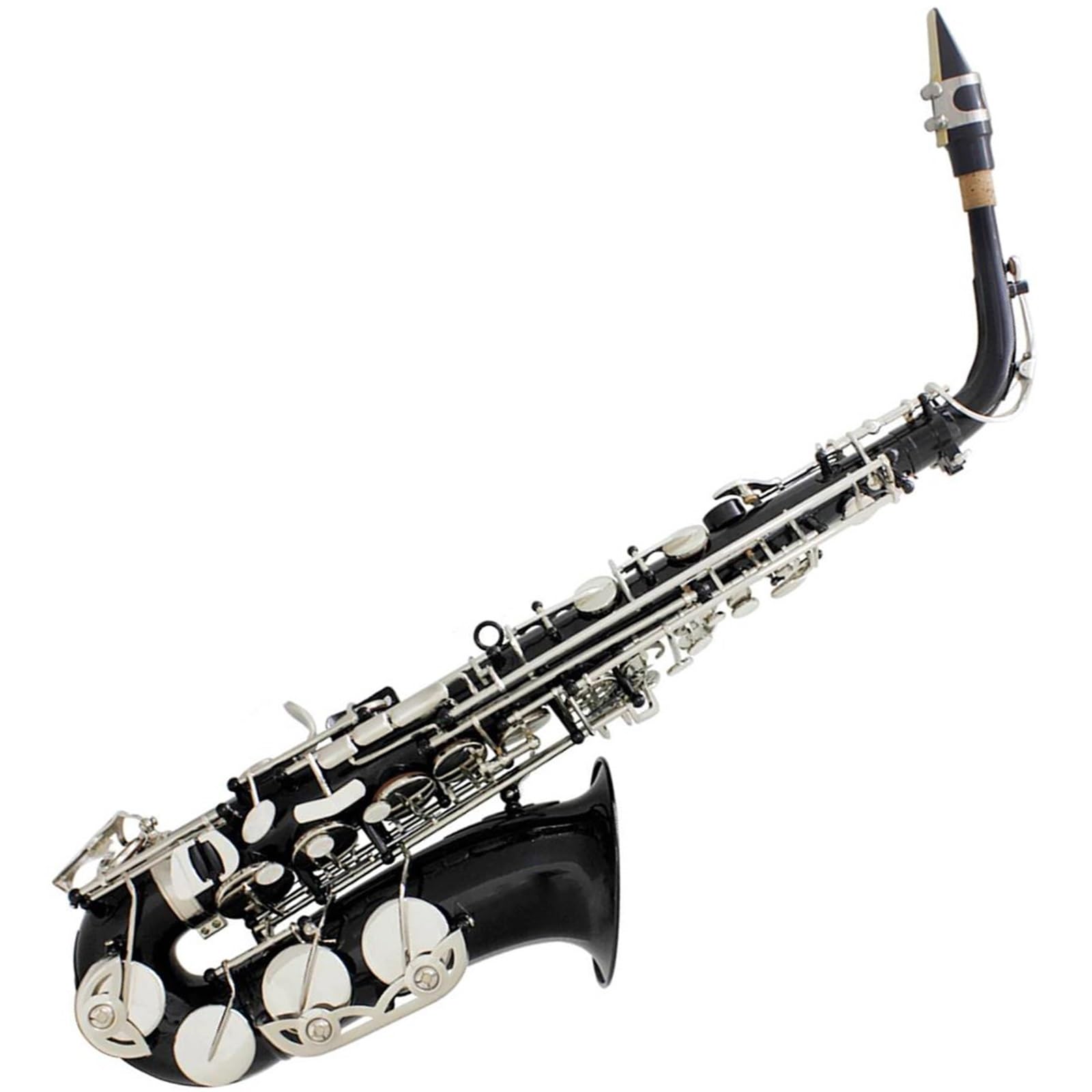Saksofony dla miłośników muzyki Czarny srebrny saksofon altowy Eb materiał mosiądz(Black silver sax)