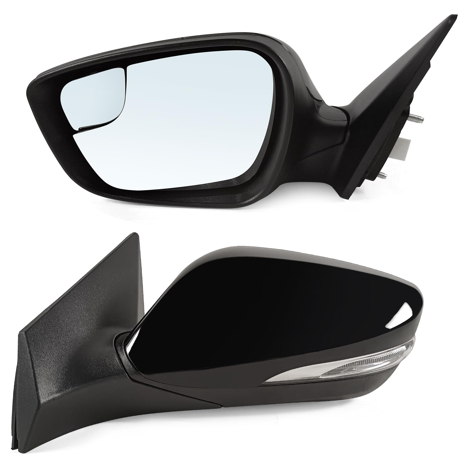 Left Driver Side Mirror Assembly Fits 2014 2015 2016 Hyundai Elantra with Power Glass Heated Blind Spot Glass Turn Signal and Manual Folding Match to Black (6Pins)