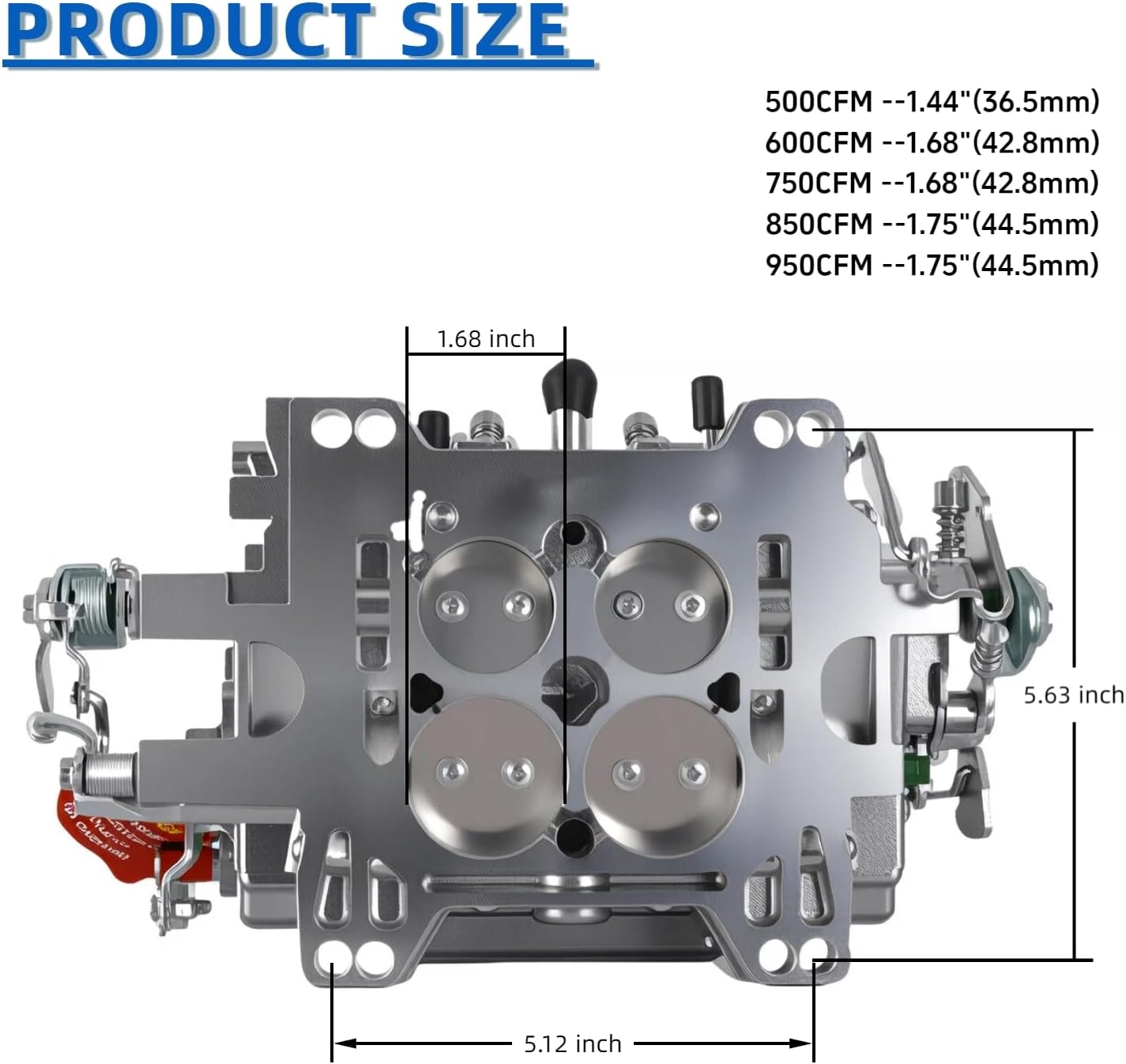 1905 AVS2 650CFM 4 Barrel AFB-style Square Bore Carburetor Compatible with Silverado, Corvette, Mustang, Mercury, GMC Pickup Truck, Manual Choke (1905-650)