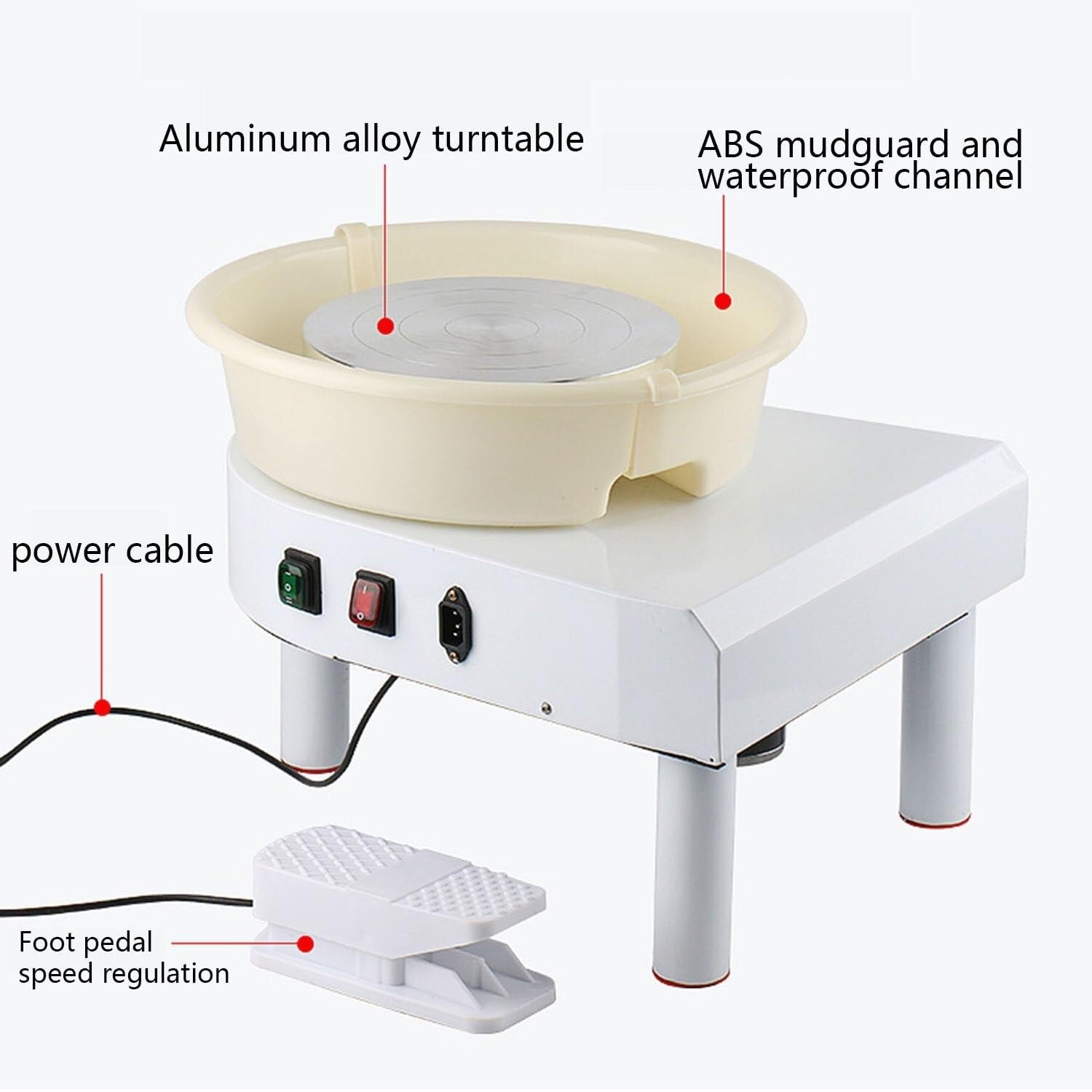 Pottery Wheel Forming Machine Pottery Wheel Machine,Electric Pottery Wheel,with Detachable Washable Basin, for Beginners DIY Clay Art