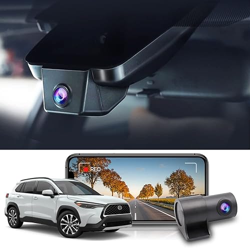 Miniatura 7 de Fitcamx Cámara de tablero 4K adecuada para Toyota Corolla Cross 2022 LE L XLE, aspecto OEM integrado, video UHD 2160P, WiFi y aplicación integrados
