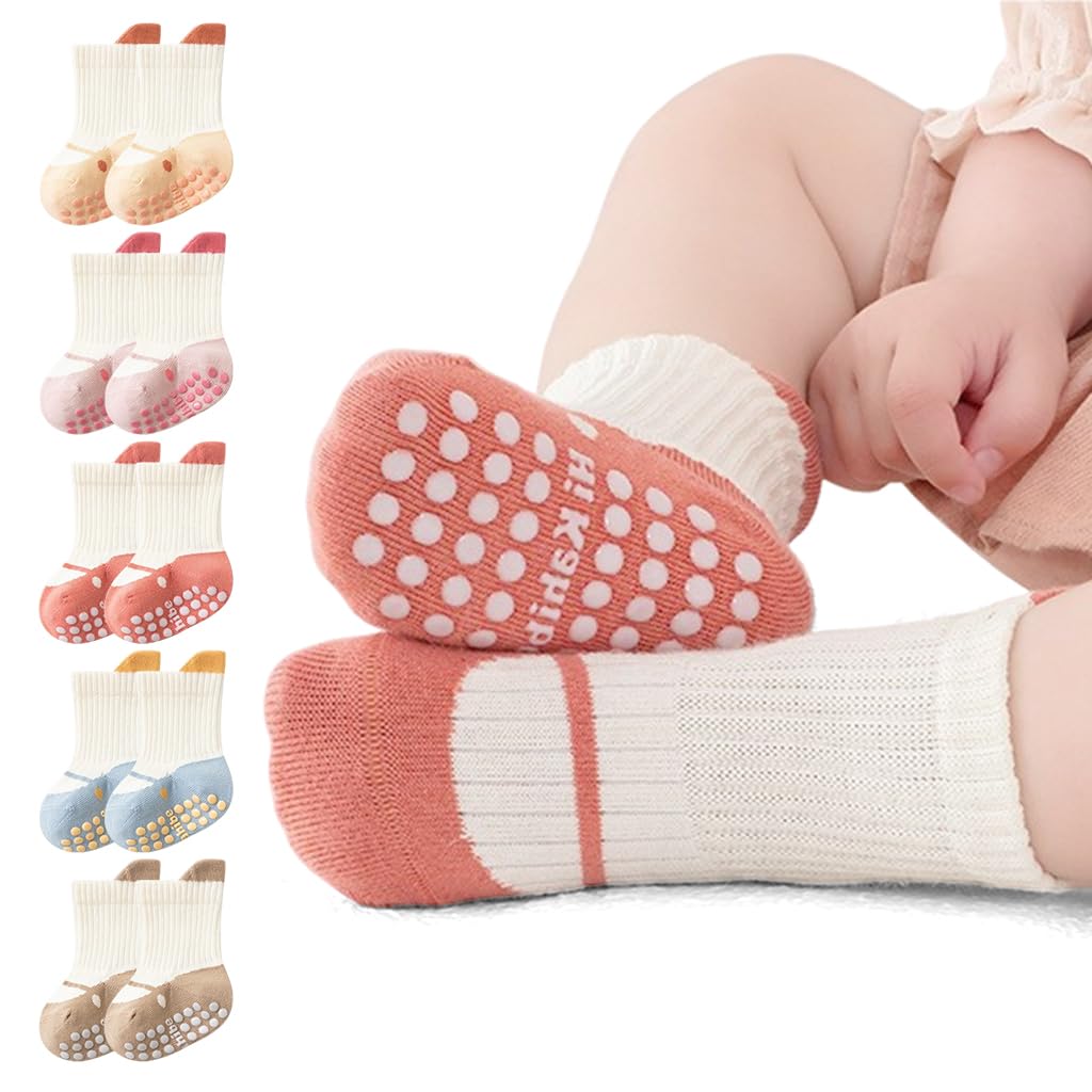 snowie soft SNOWIE SOFT® 5 Pairs Toddlers Socks for Boys Girls Aged 1-3 Years, Multi Color Baby Toddler Socks Summer Breathable Cotton Baby Socks Ankle Socks Shower Gift-picture-13