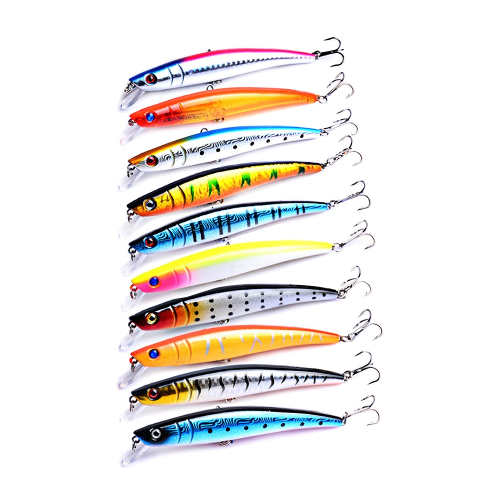 INEOUT 10 sztuk przynęta wędkarska zestaw woblerów do Trolling Pike Minnow twarda sztuczna przynęta zestaw Swimbait sprzęt wędkarski