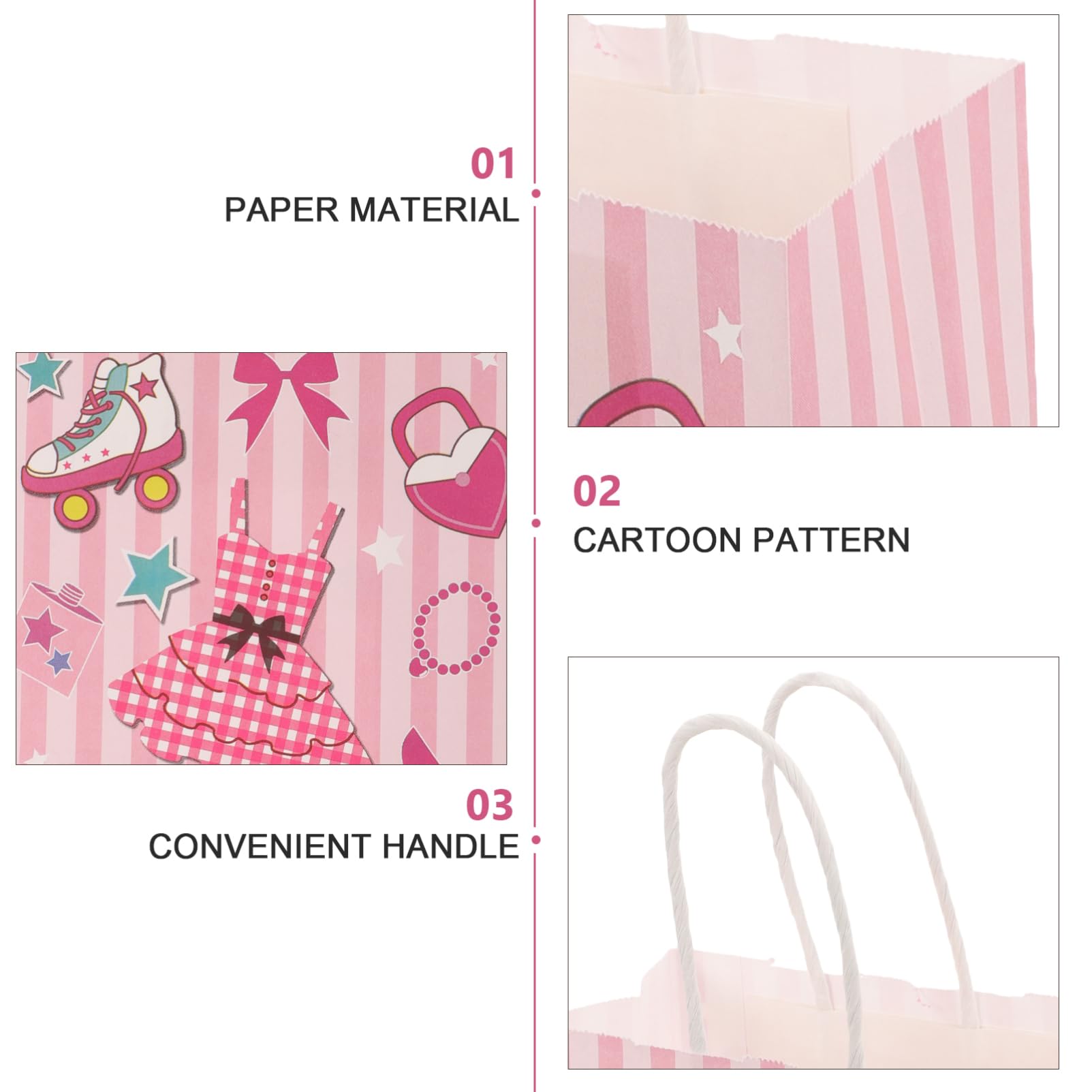 Beavorty 4 Juegos Bolsa De Papel Para Recuerdos De Fiesta Bolsas De Papel Favor Polos Bolsosde Fiesta Bolsas De Cotillon Mini De De Medianas Rosa 12 Uds * 4