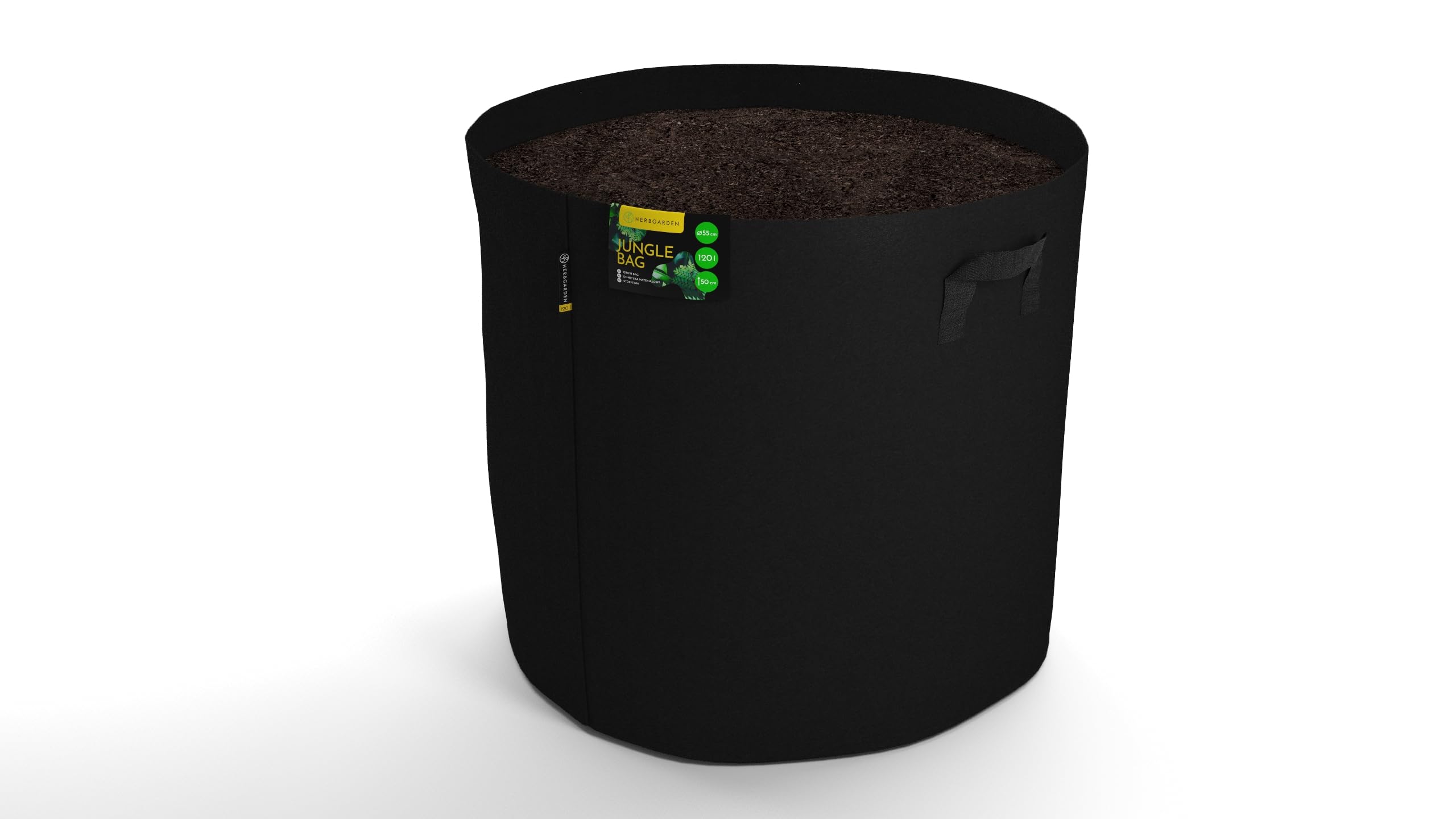 5 x Pflanzsack - Stofftopf - 120l, ⌀55cm x h50cm - Rund, aus starkem Stoff, mit Griffen - Kartoffelsack, Grow Bag, für Indoor & Outdoor, für Pflanzen, Blumen, Tomaten, Paprika