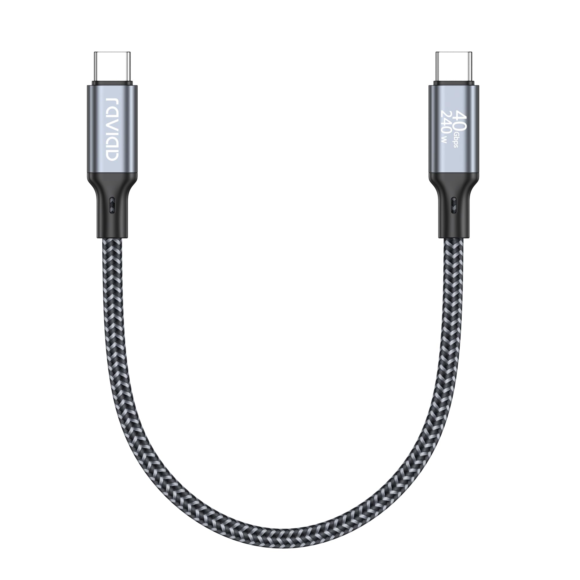 RAVIAD 40Gbps Cavo Dati USB Type-C 50CM, 240W PD3.1 Cavo Thunderbolt 4 USB4 | 8K@60Hz Nylon Ricarica Rapida Cavo USB C a USB C per iPhone 17 16 15 Pro Max Air, MacBook, iPad, Galaxy S26 S25, Pixel