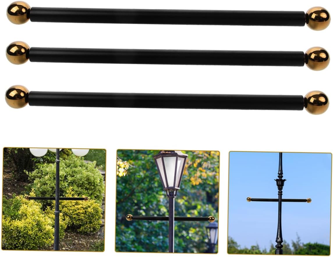 3pcs Lamp Post Arm Handle Replacement Flag Holder for Backyard Light Rest Support for Outdoor Use