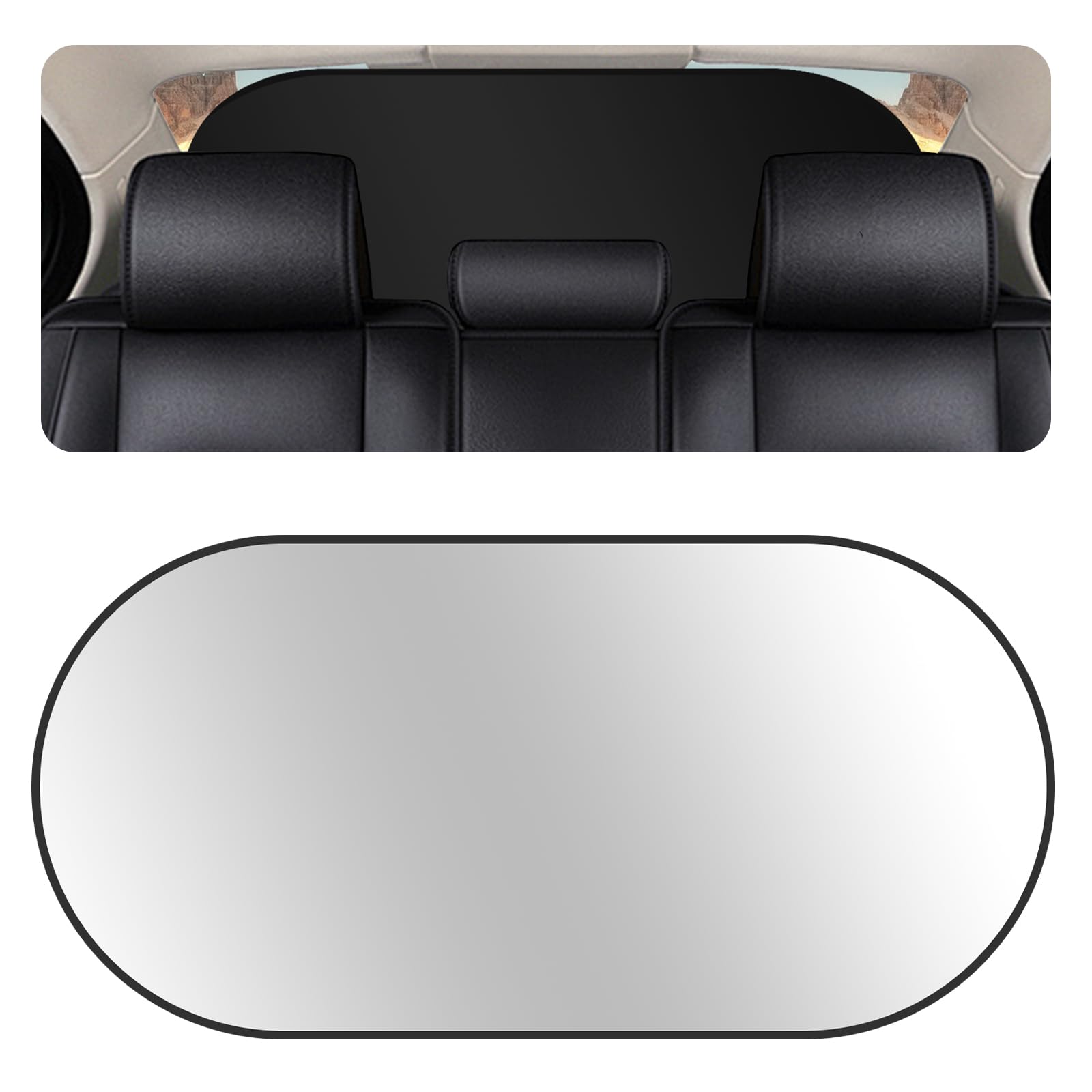 Photo 1 of Back Window Sun Shades for Car,210T Titanium Silver Rear Window Sun Shade with Suction Cup Keeps Cars Interior Cool,39.37 * 19.76" Universal Sunshade for Car Windshield Rear