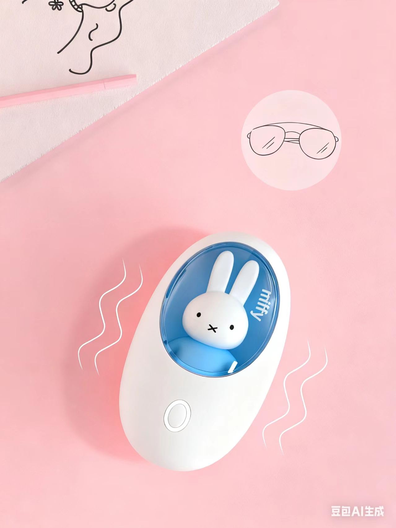 Mipow X Miffy Chauffe-mains portable pour les mains et les yeux, chaleur durable et élégant pour l'extérieur et un usage quotidien (blanc)